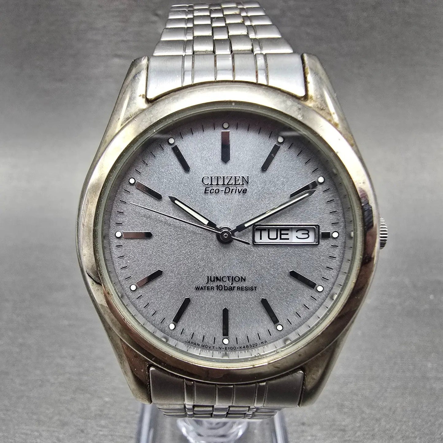 Citizen Eco-Drive Junction Watch Men 36mm Silver Dial Steel REDA!!! Daydate Runs0