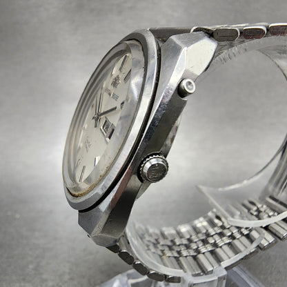 Orient AAA Deluxe Watch Men 37mm White Dial Silver Tone Daydate Cushion PARTS2