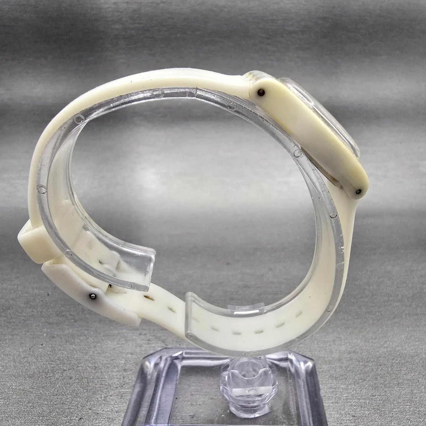 Swatch WHITE MOUSE Watch Women 25mm Silver Dial White Tone LW148 New Battery8