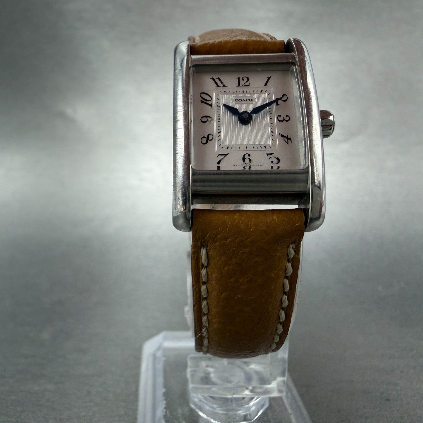 Coach Tank Watch Women 19mm Silver Dial Silver Tone Rectangle W002B New Battery5