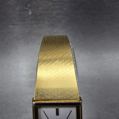 Seiko Lassale Tank Watch Women 15mm White Dial Gold Rectangle 8420-7359 New Batt4