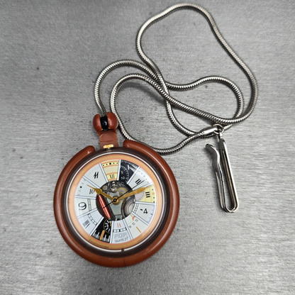 Swatch Pocket Watch Mix Watch Men 47mm White Dial Brown Tone PPK101 New Battery1