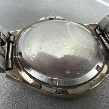 Fossil Dive Watch Men 40mm Green Dial Silver Tone Round BQ-8775 New Battery9
