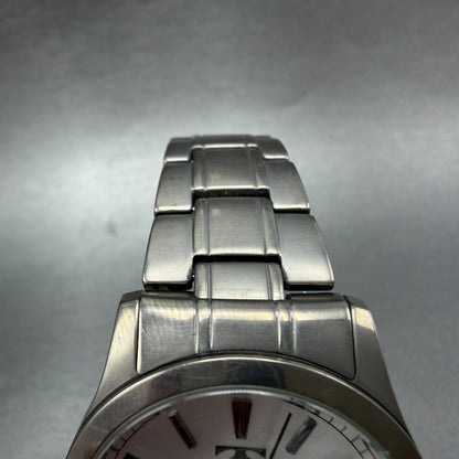 Technos Watch Men 37mm Silver Dial Titanium Round T-1079 New Battery W/box5
