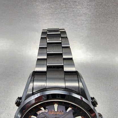 Seiko Astron GPS Watch Men 47mm Black Dial Black Case Date GPS Round 7X520AC04