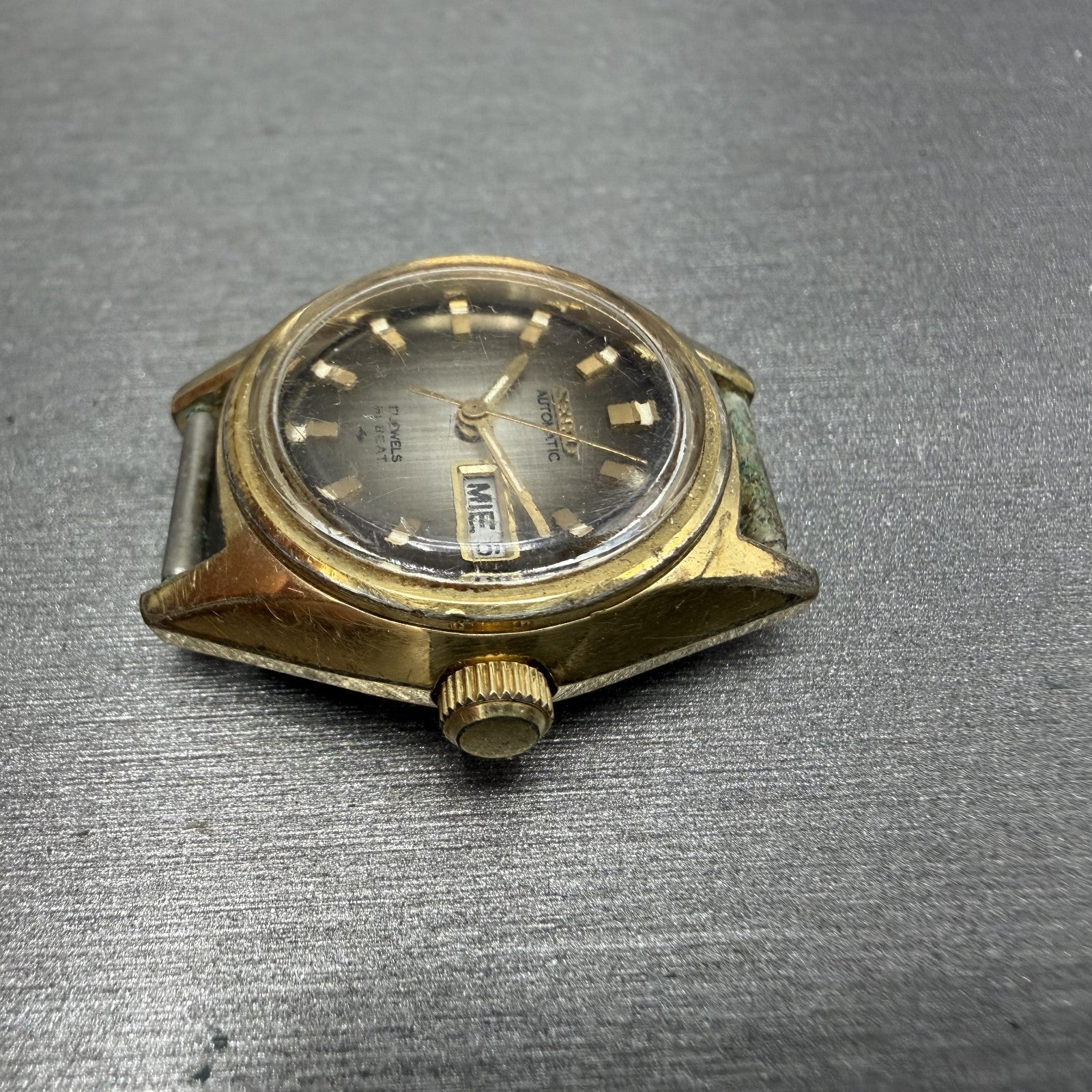 Seiko Automatic Watch Women 25mm Brown Dial Gold Tone Daydate 22060119 PARTS6