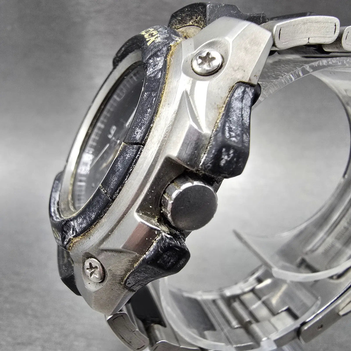 Casio G-Shock GC-2000 Watch Men 45mm Black Dial Black Silver Round VTG PARTS3
