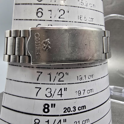 Seiko SQ Watch Men 35mm Silver Dial Silver Tone Date Round 5H22-7A09 PARTS VTG11