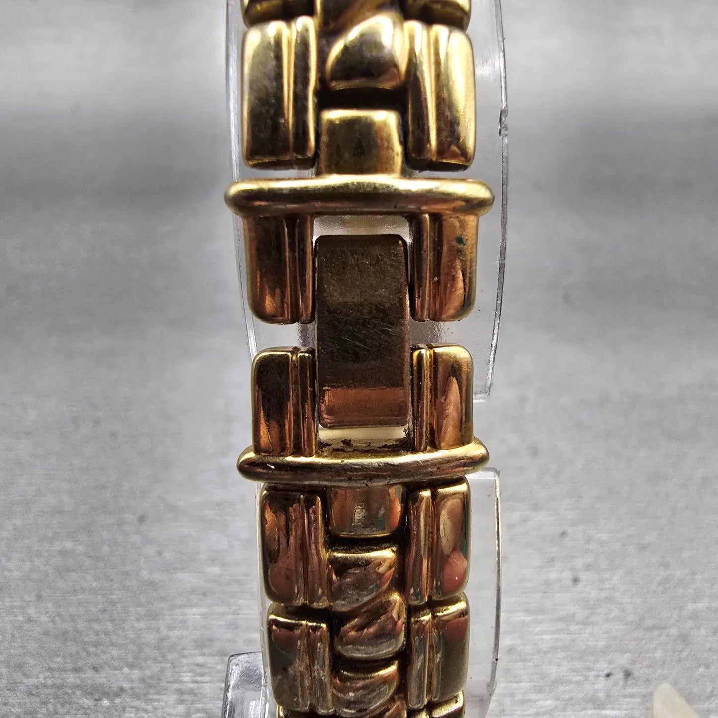 Seiko Watch Women 19mm Champagne Dial Gold Tone Square V400-6280 New Battery VTG7