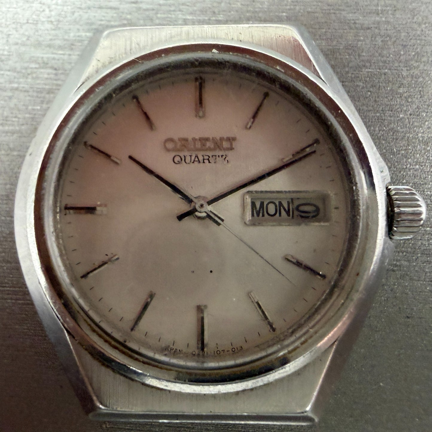 Orient Watch Men 37mm Silver Dial Silver Tone Daydate Round I029110-70 New Batt1