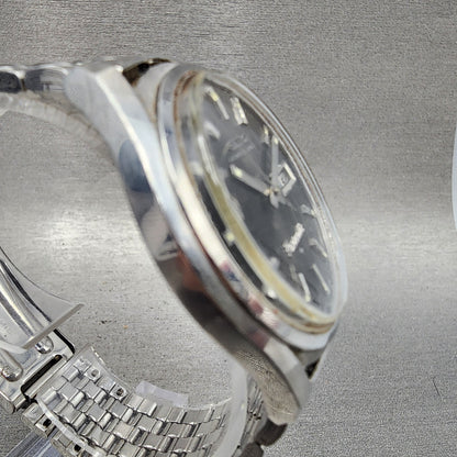 Seiko Presmatic Watch Men 37mm Black Dial Silver Tone Daydate 51069000 Runs3