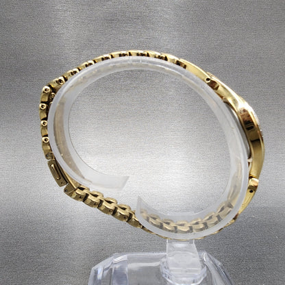 Seiko Solar Watch Women 22mm Champagne Dial Gold Tone Round V115-0AP0 Runs