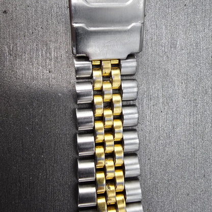 Seiko Bracelet 20mm Stainless Steel Two Tone Tri Folding Clasp VTG Japan1
