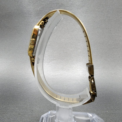 Seiko Tank Watch Women 14mm Champagne Dial Gold Tone 13205770 New Battery6