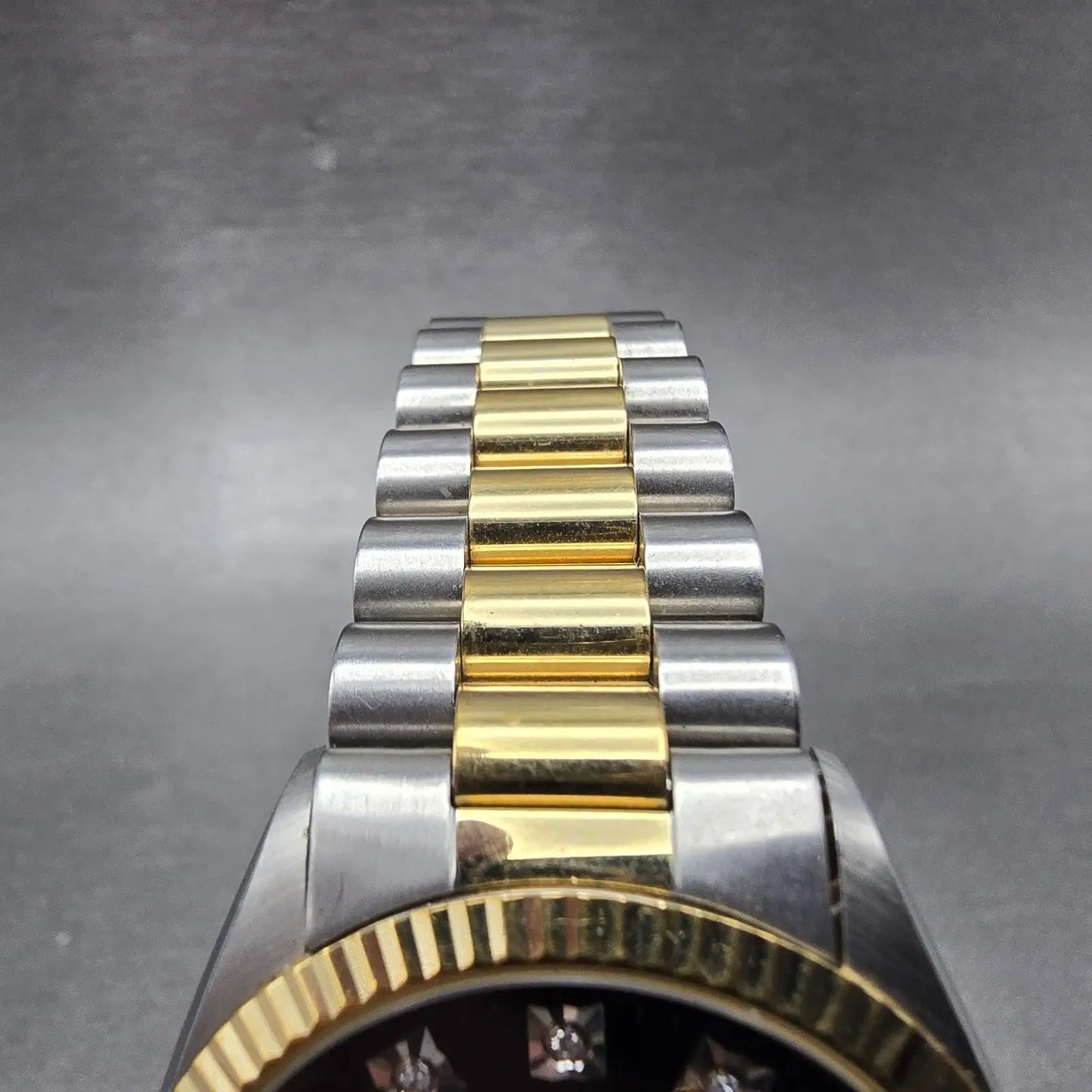 Wittnauer President Watch Men 35mm Bl Dial Two Tone Daydate Round New Batt AB4
