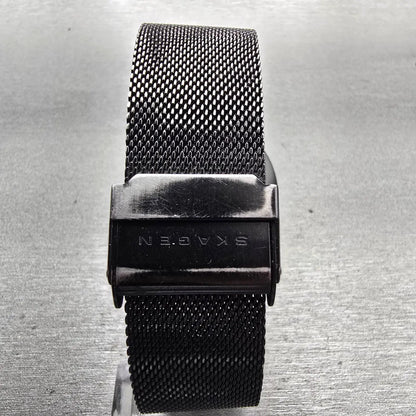 Skagen Watch Men 40mm Black Dial Black Tone Date Round SKW6053 New Battery7