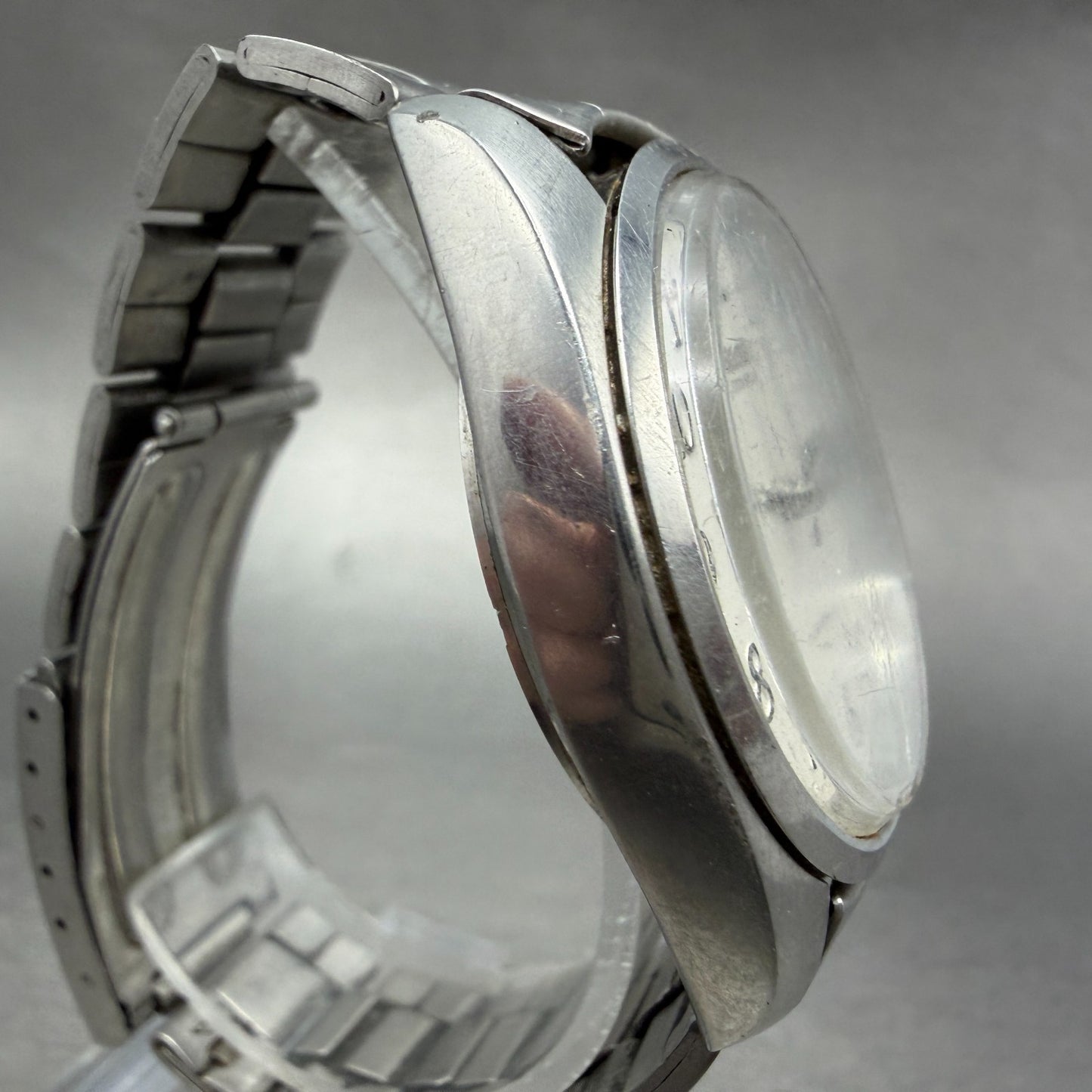 Seiko Automatic Watch Men 37mm White Dial Silver Tone DayDate 7009-8219 PARTS4