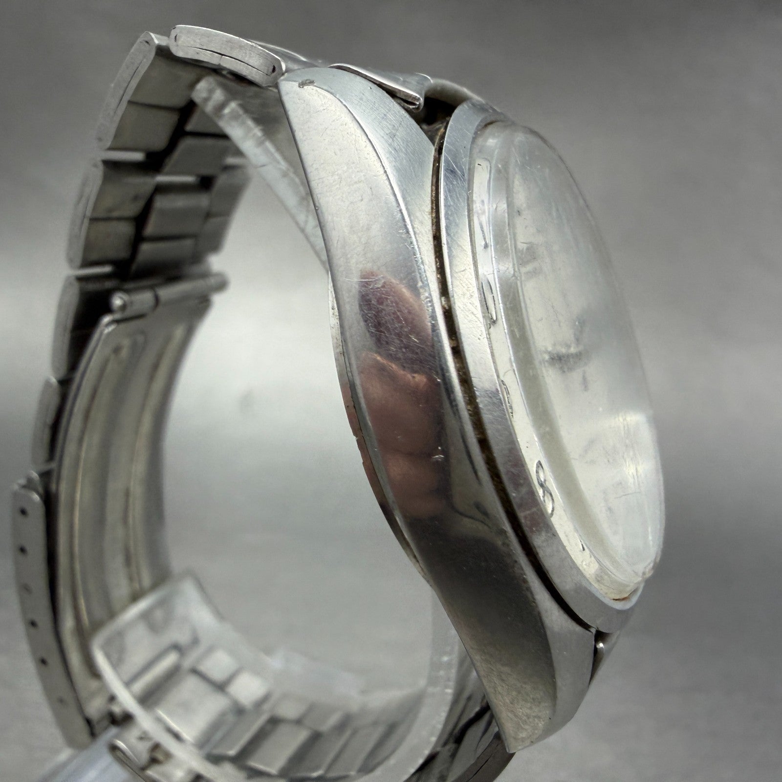 Seiko Automatic Watch Men 37mm White Dial Silver Tone DayDate 7009-8219 PARTS4