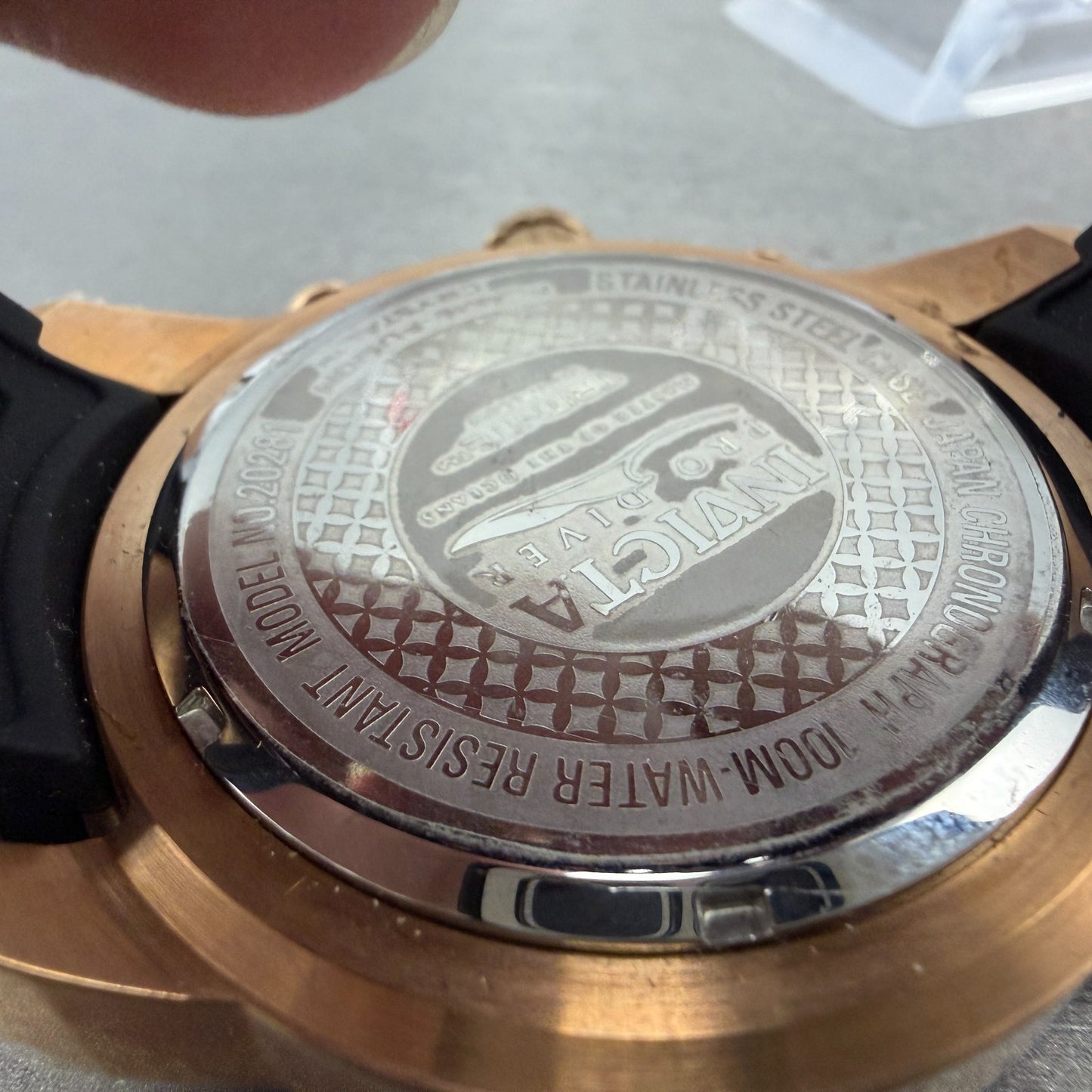 Invicta Pro Diver Chrono Watch Men 50mm Rose Gold Dial Rose Gold Tone New Batt9