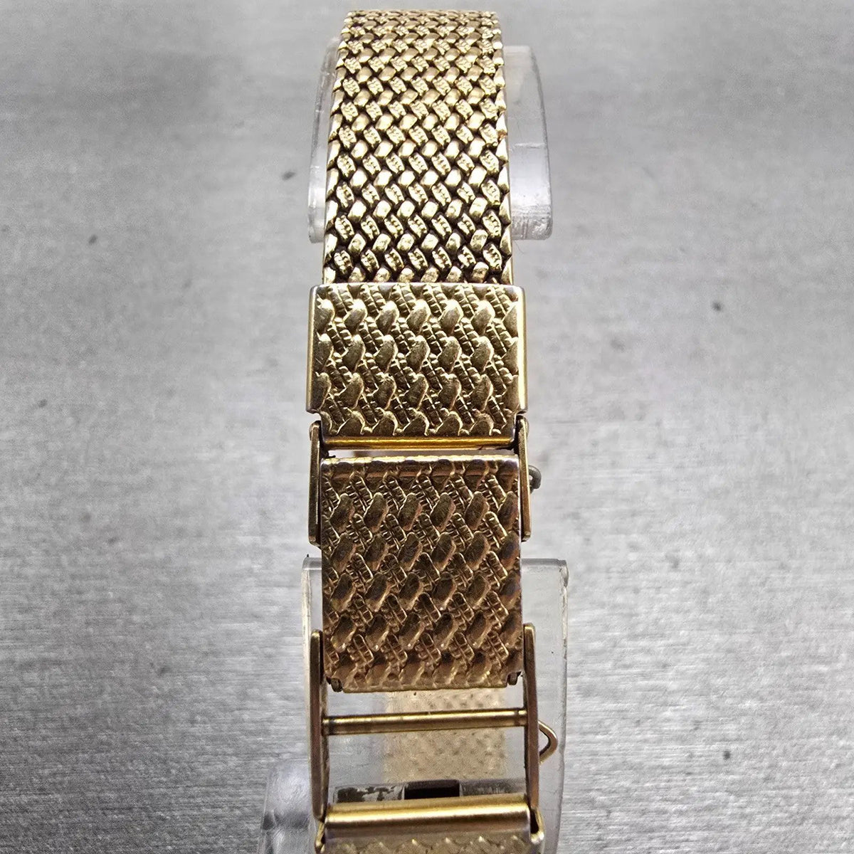 Seiko Tank Watch Womem 19mm Gold Dial Gold Tone Rectangle 2C20-5610 New Battery7