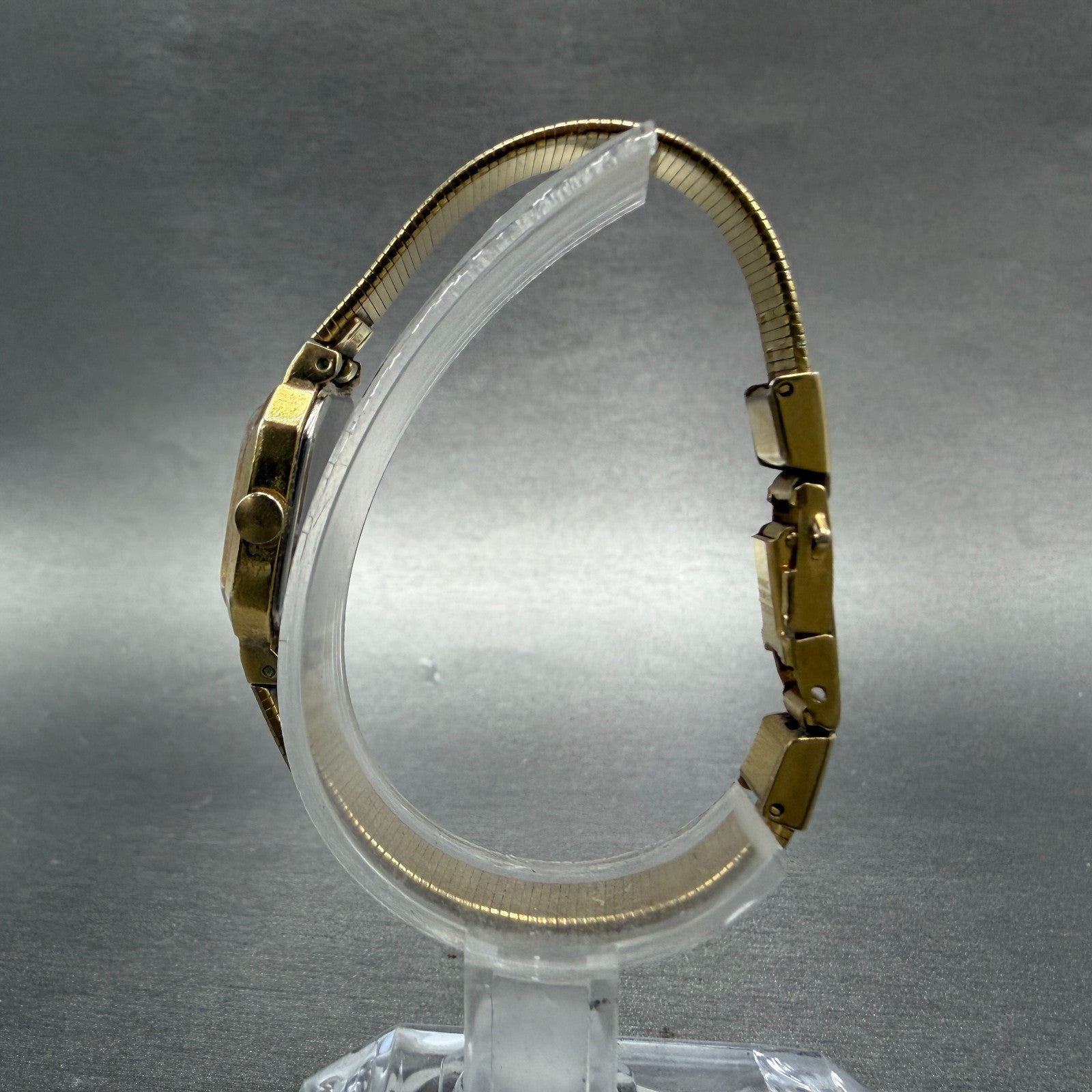 Seiko Watch Women 17mm Champagne Dial Gold Tone Octagon 4N00-5139 New Batt VTG 37