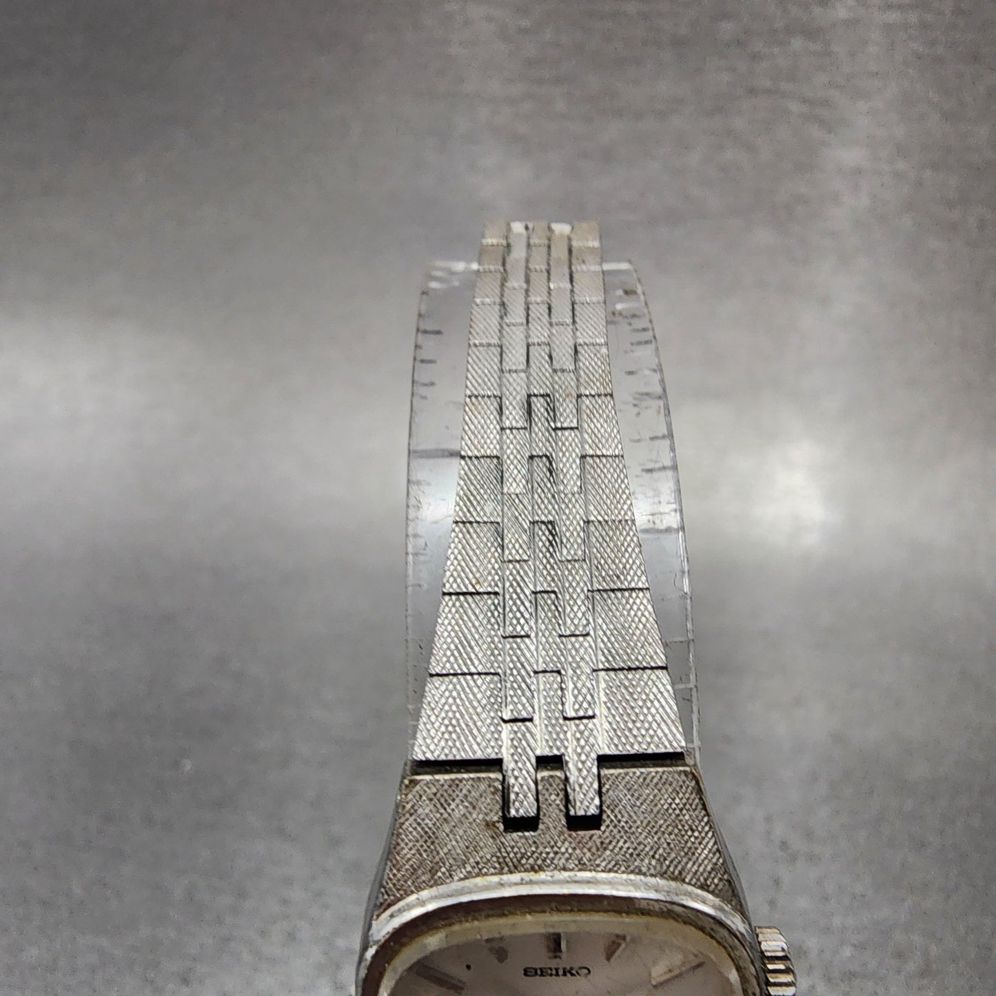 Seiko Watch Women 19mm White Dial Silver Tone Rectangle Manual Wind READ!!!!4