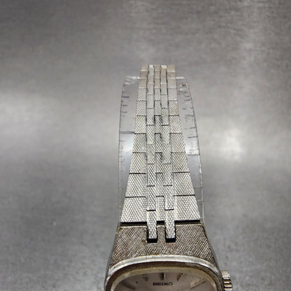 Seiko Watch Women 19mm White Dial Silver Tone Rectangle Manual Wind READ!!!!4