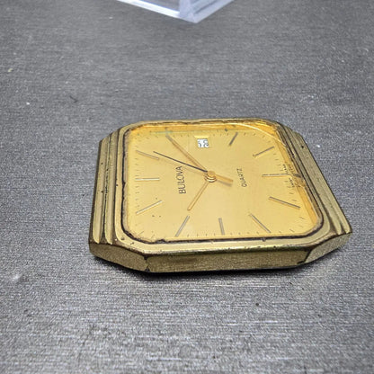 Bulova Watch Men 29mm Champagne Dial Gold Tone Date READ!!!!! 82348 New Battery3