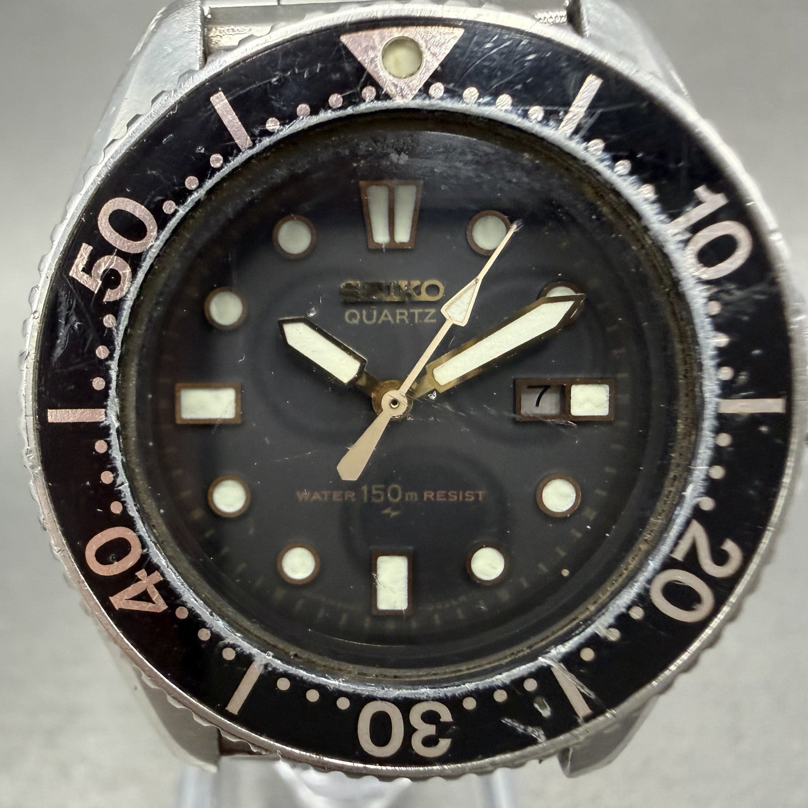 Seiko Diver Watch Women 33mm Black Dial silver Tone Date 26250010 New Battery1