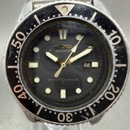 Seiko Diver Watch Women 33mm Black Dial silver Tone Date 26250010 New Battery1