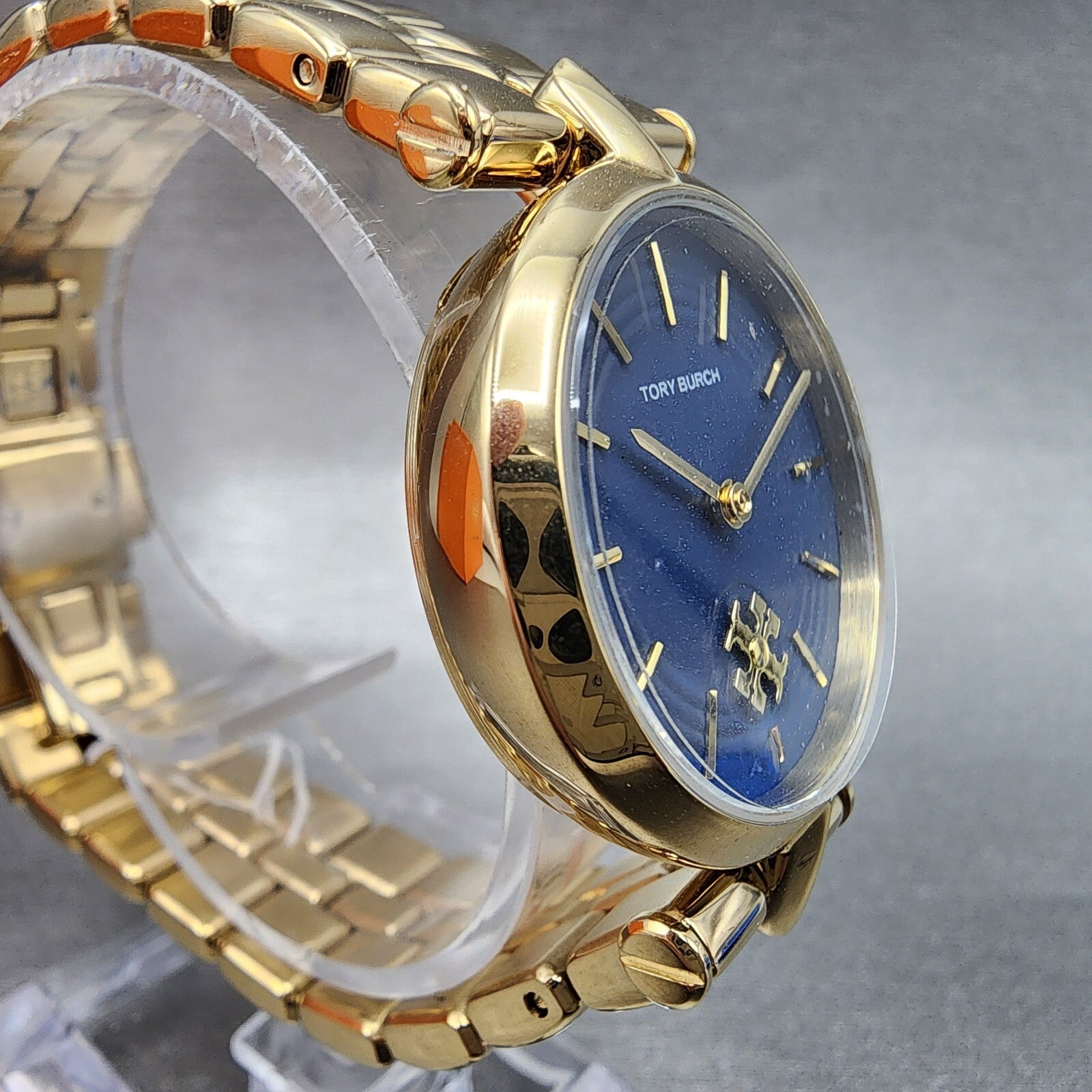 Tory Burch Kira Watch Women 30mm Blue Dial Gold Tone Round TBW2043 Quartz5