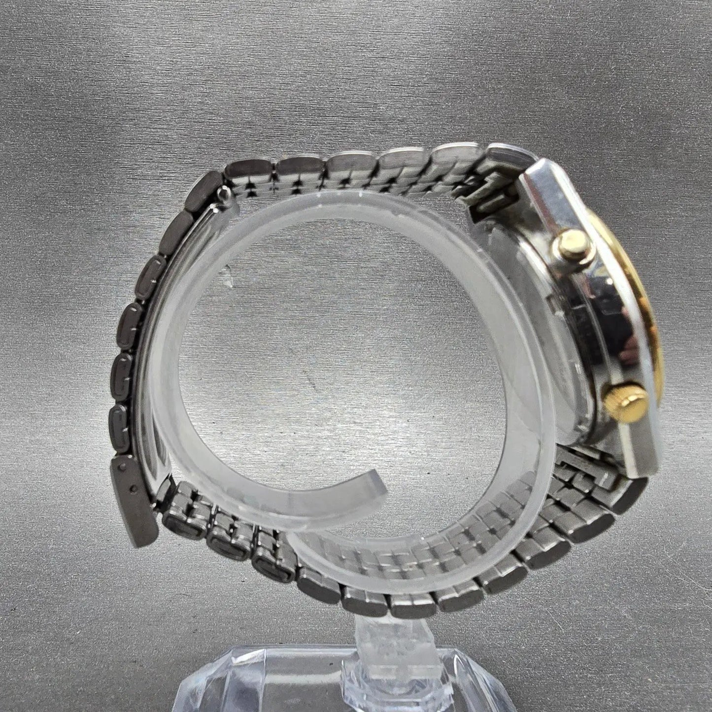 Seiko Chronograph Watch Men 37mm White Dial Two Tone Daydate 7A38-7289 PARTS9