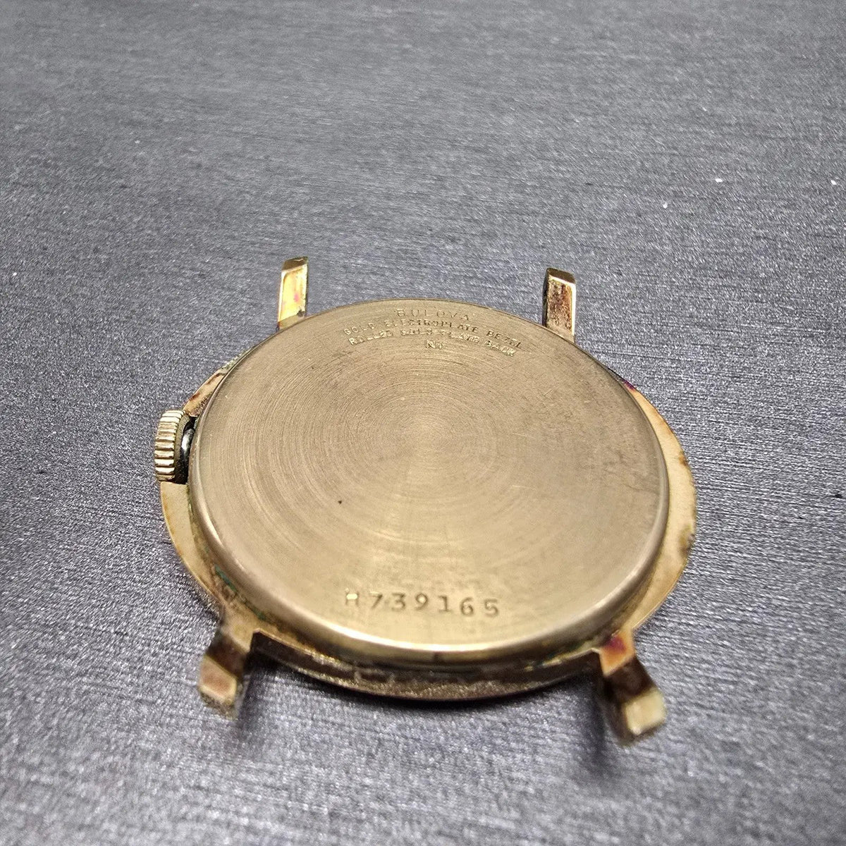 Bulova Watch Men 32mm Green Dial Gold Plated Manual Wind Round N1 PARTS13