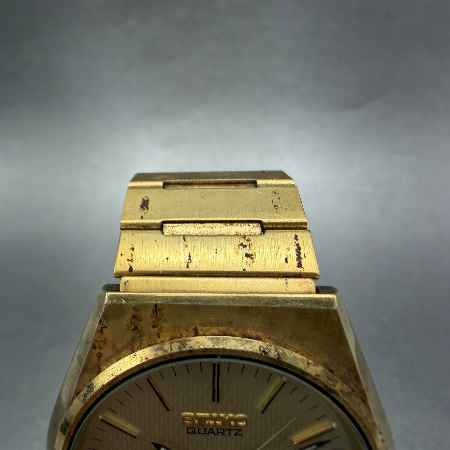 Seiko SQ Watch Men 35mm Champagne Dial Gold Tone Daydate 8123-7040 New Battery4