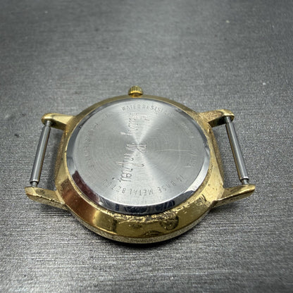 Bulova Accutron Watch Women 28mm Black Dial Gold Tone Diamond Bezel New battery15