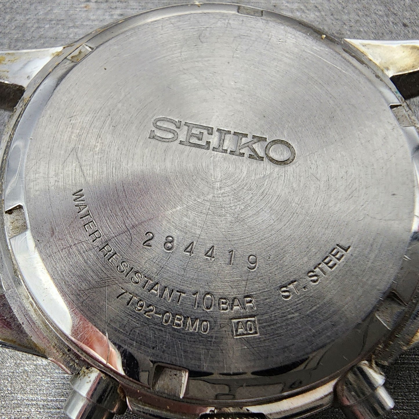 Seiko Chronograph Watch Men 37mm Black Dial Silver Tone Date 7t920bm0 New Batt7