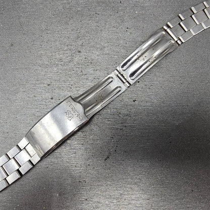 Seiko SQ Bracelet 19mm Stainless Steel Silver Tone Tri Folding Clasp VTG 111S14