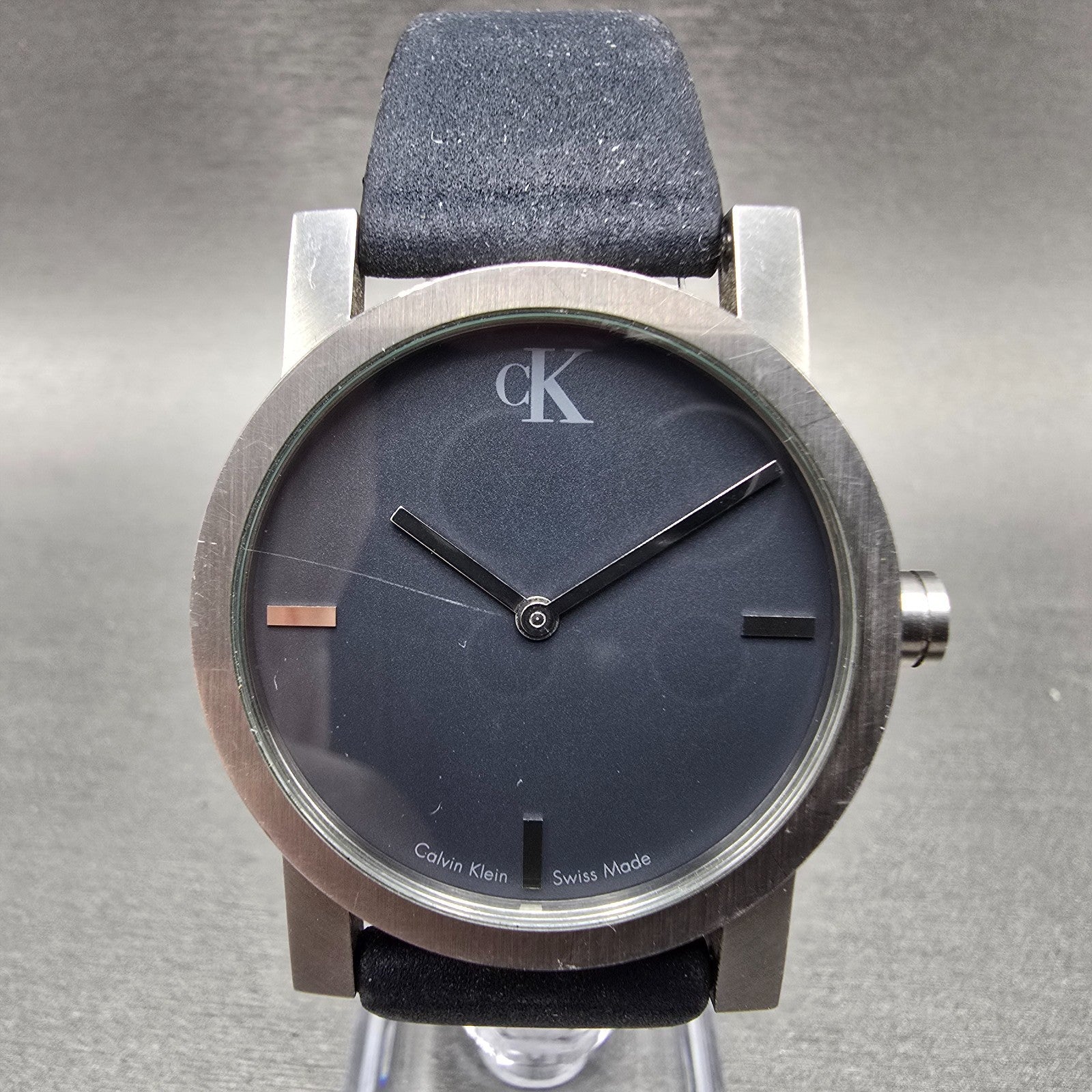 Calvin Klein Watch Men 35mm Gray Dial Silver Tone Round K7111 PARTS0