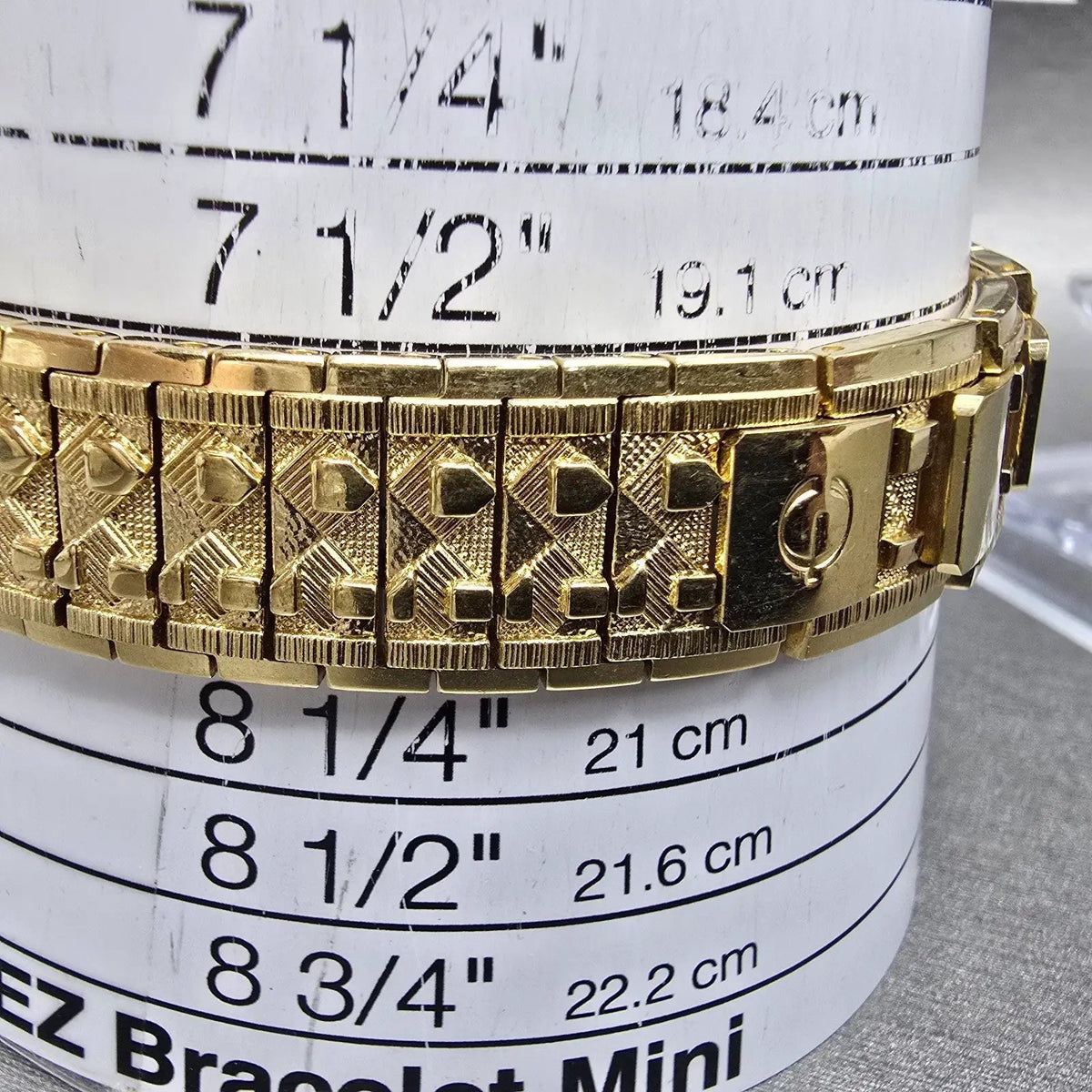 Elgin Tank Watch Women 19mm Gold Dial Gold Tone Rectangle EG286NB New Battery10