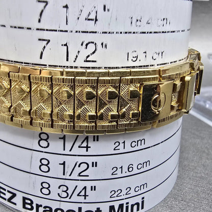 Elgin Tank Watch Women 19mm Gold Dial Gold Tone Rectangle EG286NB New Battery10