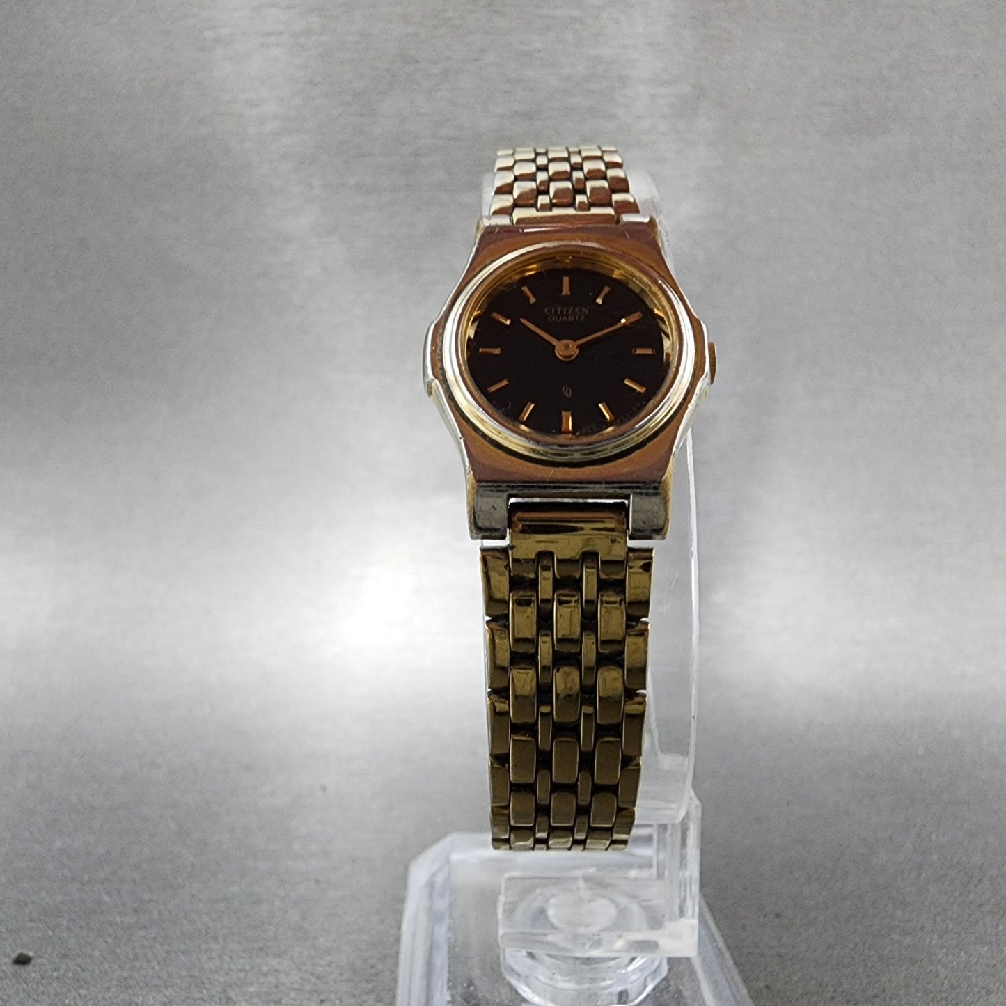 Citizen CQ Watch Women 19mm Black Dial Gold Tone Round 3220316719 New Battery5