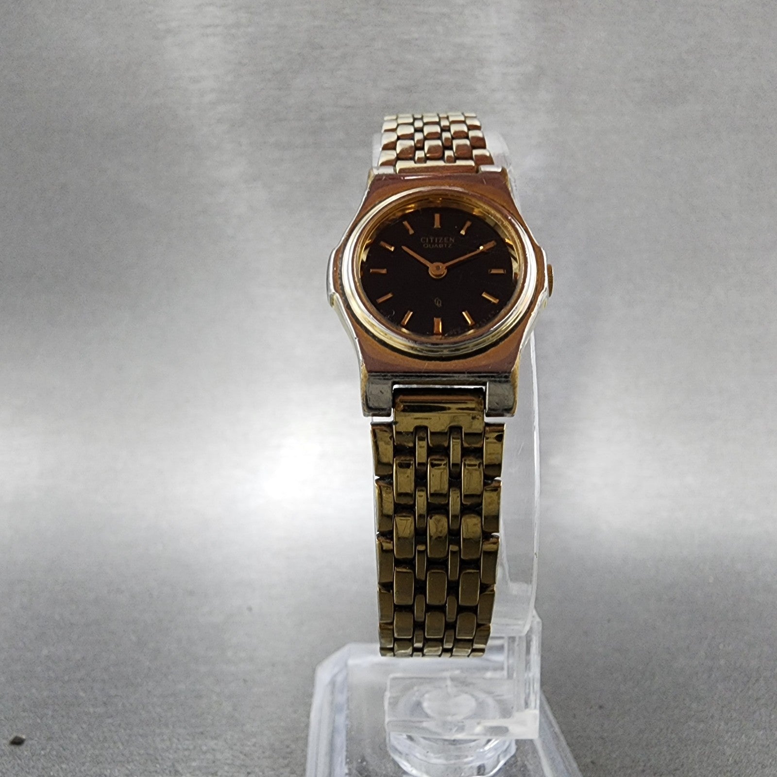 Citizen CQ Watch Women 19mm Black Dial Gold Tone Round 3220316719 New Battery5