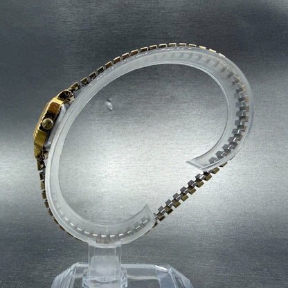 Pulsar Watch Women 16mm Gold Dial Gold Tone Rectangle Y432-5350 new battery6