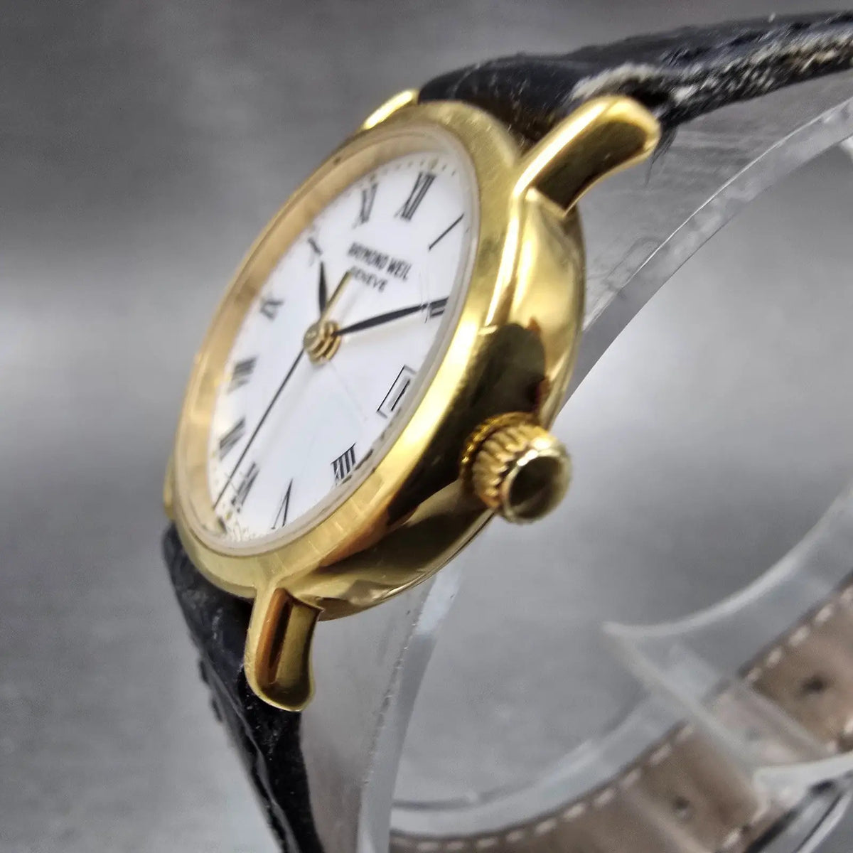 Raymond Weil Watch Women 22mm White Dial Gold Plated Date 5307-2 New Battery2