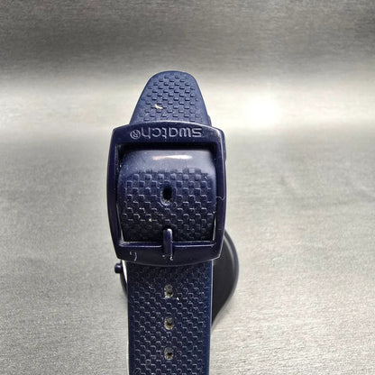 Swatch Skinnight Watch Men 40mm Champagne Dial Blue Case SVUN101 New Battery7