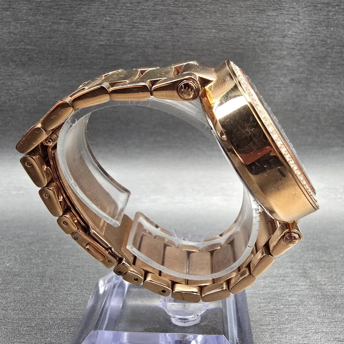 Michael Kors Parker Watch Women 39mm MOP Dial Rose Gold Chrono MK5491 New Batt F8