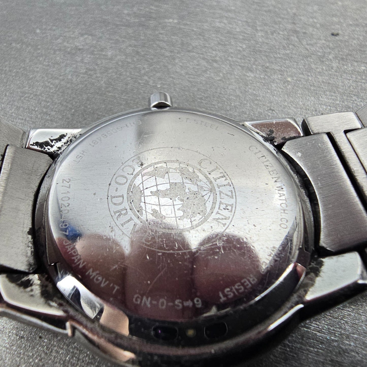 Citizen Eco-Drive Watch Men 37mm Black Dial Silver Tone Date E111-S058481 Runs9