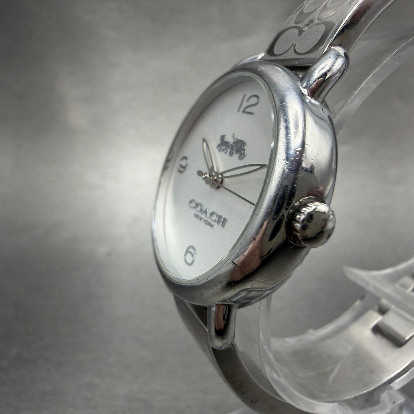 Coach Delancey Watch Women 28mm Silver Dial Steel Round  New Battery2