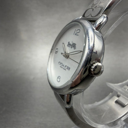 Coach Delancey Watch Women 28mm Silver Dial Steel Round  New Battery2