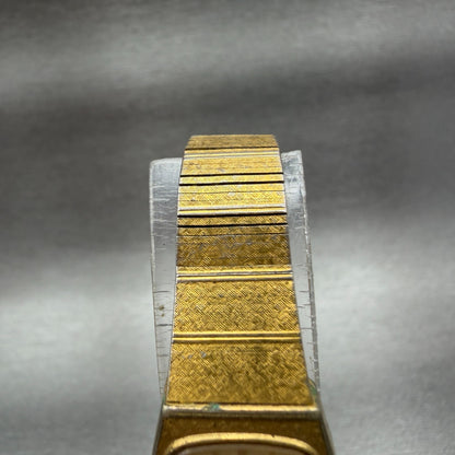 Seiko Watch Women 16mm Champagne Dial Gold Tone Hexagon 54205409 New Battery 564